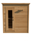 Door on the Left & No Windows | 6'x8' Indoor Cabin | Knotty Cedar