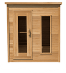 Door on the Left & Window on the Right | 4'x6' Indoor Cabin | Knotty Cedar