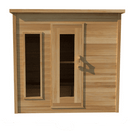 Door in the Middle & Window on the Left | 6'x8' Indoor Cabin | Clear Cedar