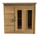 Door in the Middle & Window on the Right | 6'x8' Indoor Cabin | Knotty Cedar