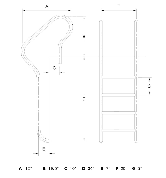 Northern Stainless - On-ground Ladder - Logo Tread