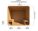 8' Luna Lounge Benches on Sidewalls | 8'x8'