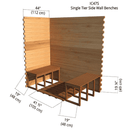 Single Tier Side Wall Benches | Indoor Cabin 4'x7'