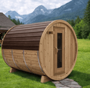 Woodgrain Metal Roof | 7'x8' Barrel with Porch