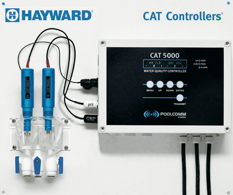 Hayward CAT 5000 commercial automated PH ORP temperature standard package HMAC Class A B pool spa waterparks molded flow sensor float style flow sensor CAT-5000-WIFI best price Canada free shipping at www.poolproductscanada.ca